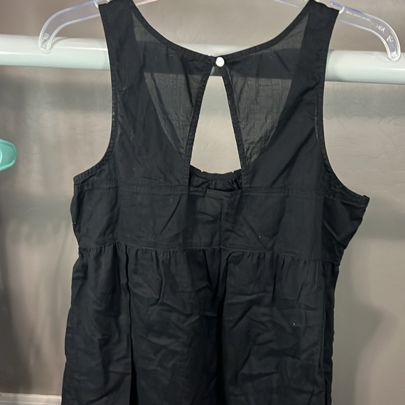 Mudd Large Black Embellished Lightweight Tank Top. Cutout on back. - Picture 5 of 9